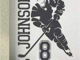 Lacrosse Mural Ice Hockey 2018 Custom Name & Number Hockey Player Vinyl Wall Decals