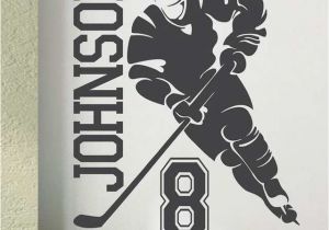 Lacrosse Mural Ice Hockey 2018 Custom Name & Number Hockey Player Vinyl Wall Decals