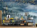 Lake In the Woods Wall Mural Doe Het Zelf Behang Gereedschap Access Green Shades