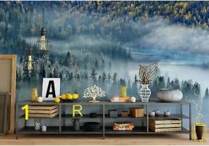 Lake In the Woods Wall Mural Doe Het Zelf Behang Gereedschap Access Green Shades