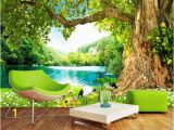 Lake In the Woods Wall Mural Freshness Old Tree Red Crowned Crane Lakes Wallpaper Murals 3d Wall Mural for Bedroom 3d Wall Murals 3d Marble Wall Paper Angelina Jolie