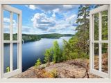 Lake In the Woods Wall Mural Lake View Wall Decal Lake Wall Mural Lake Wall Sticker