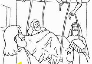 Lame Man Healed Coloring Page 35 Best Jesus Heals the Paralytic Man Images