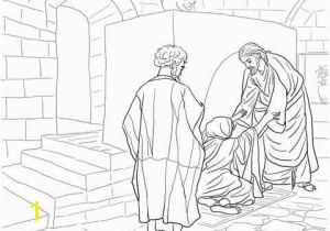 Lame Man Healed Coloring Page Jesus Healing Peter S Mother In Law Coloring Page