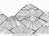 Landscape Coloring Pages for Adults to Print Printable Coloring Page Adults Mountain Landscape Stock Vector