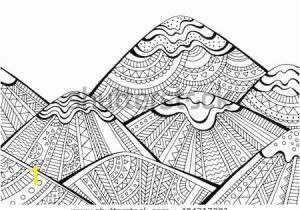 Landscape Coloring Pages for Adults to Print Printable Coloring Page Adults Mountain Landscape Stock Vector