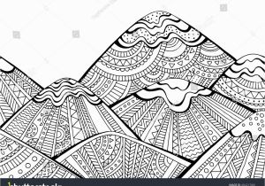 Landscape Coloring Pages for Adults to Print Printable Coloring Page Adults Mountain Landscape Stock Vektorgrafik