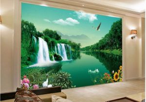 Landscape Murals Walls Popular Green and Desolate Fashion Landscape Landscape Mural 3d