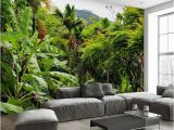 Landscape Murals Walls Wallpaper Retro Tropical Rain forest Coconut Tree 3d Wall