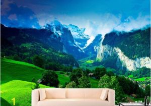 Large 3d Wall Murals Green Mountains Mural for Wall Decor Nature Wall Mural for Room Decor Mountain Wall Mural for Living Room Sku