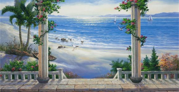 Large Beach Wall Murals Trompe L Oeil Wall Mural