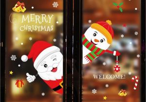 Large Christmas Wall Murals Diy Merry Christmas Wall Stickers Window Glass Festival Decals Santa Murals New Year Christmas Decorations for Home Decor New