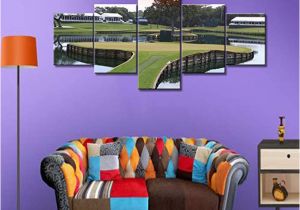 Large Golf Wall Murals Golf Course Wall Art Multi Panel Painting On Canvas American Florida for Living Room Green Swagrass Artwork Modern House Decor Wooden Framed