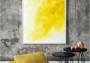 Large Mural Posters Yellow Watercolor Wall Art Modern Wall Poster Watercolor Wall