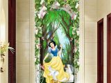 Large Mural Prints 3d Snow White Princess Flower Arch forest Corridor Entrance Wall