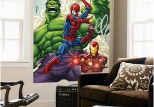 Large Mural Prints Marvel Adventures Super Heroes No 1 Cover Spider Man Iron Man and