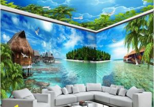 Large Scale Wall Murals Beibehang Maldives Sea View island Full House Custom Mural