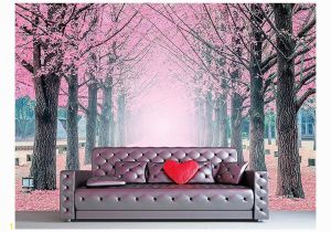Large Wall Mural Decal Wall Mural Lane Of Pink Fallen Leaves with Trees by