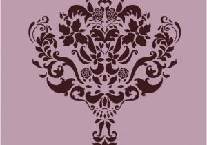 Large Wall Mural Stencils Wall Damask Stencil Pattern Faux Mural 1004