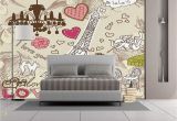 Large Wall Mural Stickers Amazon Wall Mural Sticker [ Paris Decor Doodles