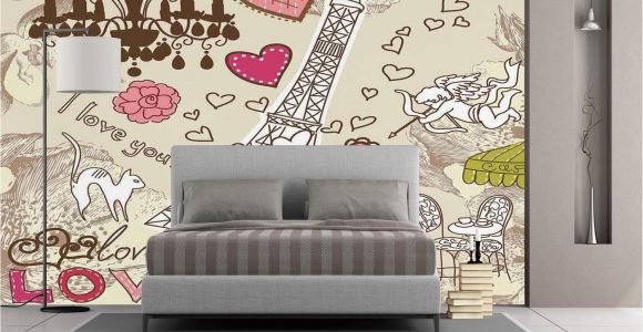 Large Wall Mural Stickers Amazon Wall Mural Sticker [ Paris Decor Doodles
