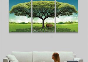 Large Wall Murals Canvas 2019 3 Panel Canvas Wall Art Green Tree Scenery Landscape Painting