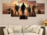 Large Wall Murals Canvas Military sol Rs Silhouettes 5 Piece Canvas Print Wall Art Painting