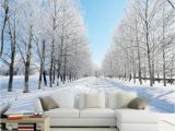 Large Wall Murals Cheap Custom Size 3d Wall Murals Wallpaper Winter Snow Tree Road Living