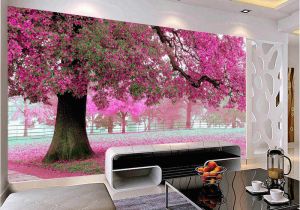 Large Wall Murals Flowers Large Mural Customized 3d Wallpaper Abstraction Painting with Flowers Tree Behind sofa Tv as Background In Living Room Bedroom