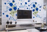 Large Wall Murals for Sale wholesale Blue Flower Mural Rose 3d Wall Stickers Mural