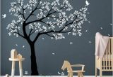 Large Wall Murals Trees Tree Wall Decal Tree Decals Huge Tree Decal Nursery with Birds