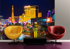 Las Vegas Strip Wall Mural Las Vegas Strip Casino Hotels at Night Wall Mural Non Woven Wallpaper Made In Europe for Living Room Family Room Bedroom 11 10" H X 8 10" V