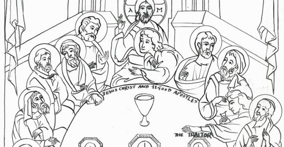 Last Supper Coloring Pages Printable Pin On Mosaic