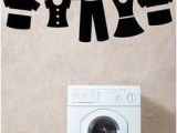 Laundry Room Wall Murals Laundry Hanging Dress Pants Shirts Clothes Dirty Clean