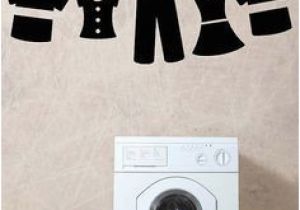 Laundry Room Wall Murals Laundry Hanging Dress Pants Shirts Clothes Dirty Clean