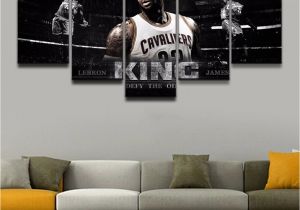 Lebron James Wall Mural Wall Art Hd Printed Painting Canvas Picture Framework 5 Panel Modular Basketball Sports Lebron James Poster Home Decor