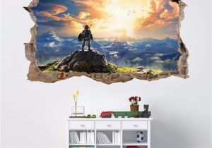 Legend Of Zelda Wall Mural 6 99 Gbp Link Legend Zelda 3d Smashed Wall Sticker Decal Home