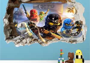 Lego City Wall Mural Lego Ninjago Smashed Wall Sticker 3d Bedroom Boys Girls Vinyl Wall