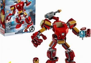 Lego Iron Man Coloring Pictures Lego Marvel Avengers Iron Man Mech Kids Superhero Mech Figure Building toy with Iron Man Mech and Minifigure New 2020 148 Pieces