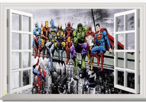 Lego Superhero Wall Mural Custom Canvas Wall Decoration Marvel Dc Superheroes Poster