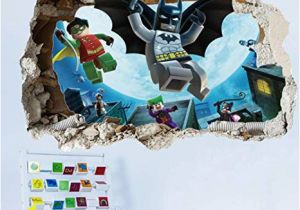Lego Superhero Wall Mural Getek Cool Batman Art Vinyl Wall Stickers Wall Decals Mural