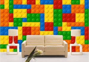 Lego Wall Murals Custom Wall Cloth 3d Colorful toy Blocks Lego Bricks Wall Covering