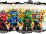 Lego Wall Murals Uk Lego Ninjago Wall Stickers Kids 3d Decal Breakout Smashed