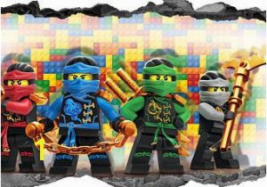 Lego Wall Murals Uk Lego Ninjago Wall Stickers Kids 3d Decal Breakout Smashed