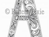 Letter A Coloring Pages for Adults Adult Colouring Page Alphabet Letter "a"