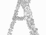 Letter A Coloring Pages for Adults Floral Letter "a" Adult Coloring Page