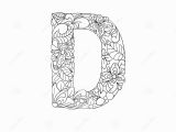 Letter D Coloring Pages for Adults Coloring Book ornamental Alphabet Letter D Font Stock