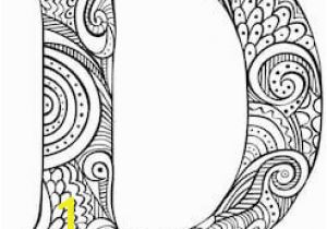 Letter D Coloring Pages for Adults Hand Drawn Capital Letter D In Black Coloring Sheet for