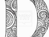 Letter D Coloring Pages for Adults Illustrated Letter D