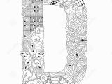 Letter D Coloring Pages for Adults Letter D for Coloring Vector Decorative Zentangle Object